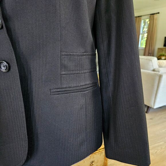 EVAN-PICONE Black Gray Suit Jacket Blazer Womens 14 Business Modern Cut - Picture 11 of 11